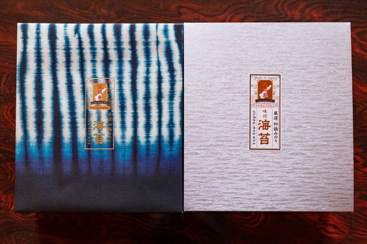 【化粧箱付6個セット】天然鳴門真鯛 / 魚醤味のり天然ハモ魚醤味のり